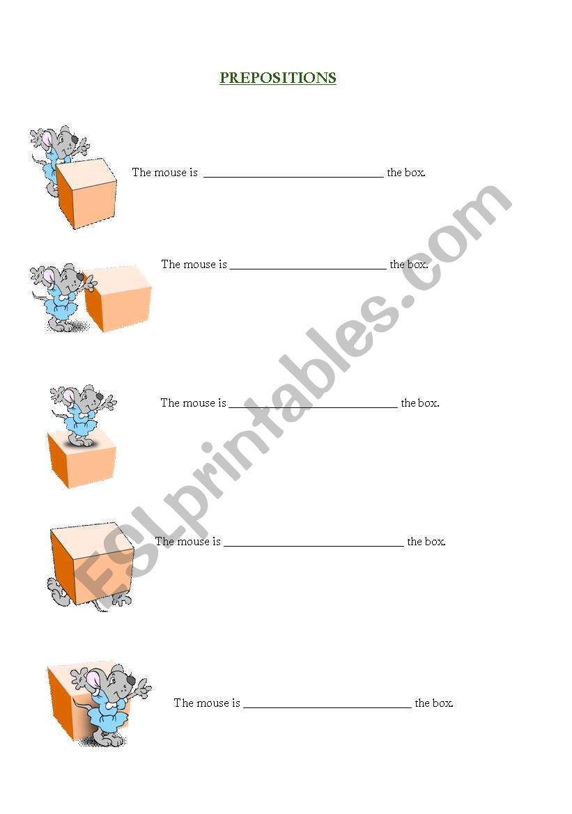 Prepositions worksheet