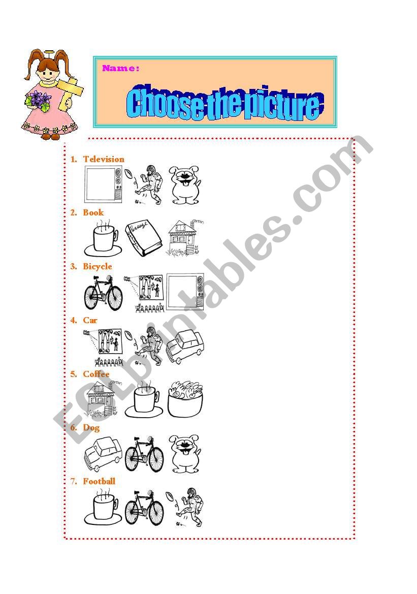 chose pictures worksheet