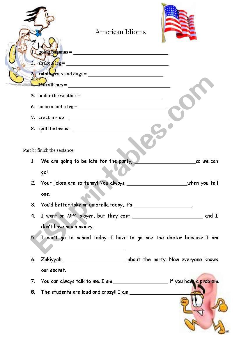 American Idioms worksheet