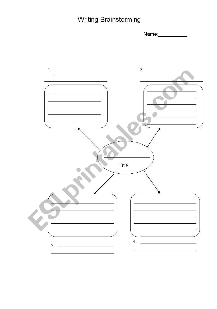 Brainstorming Bubble Chart worksheet