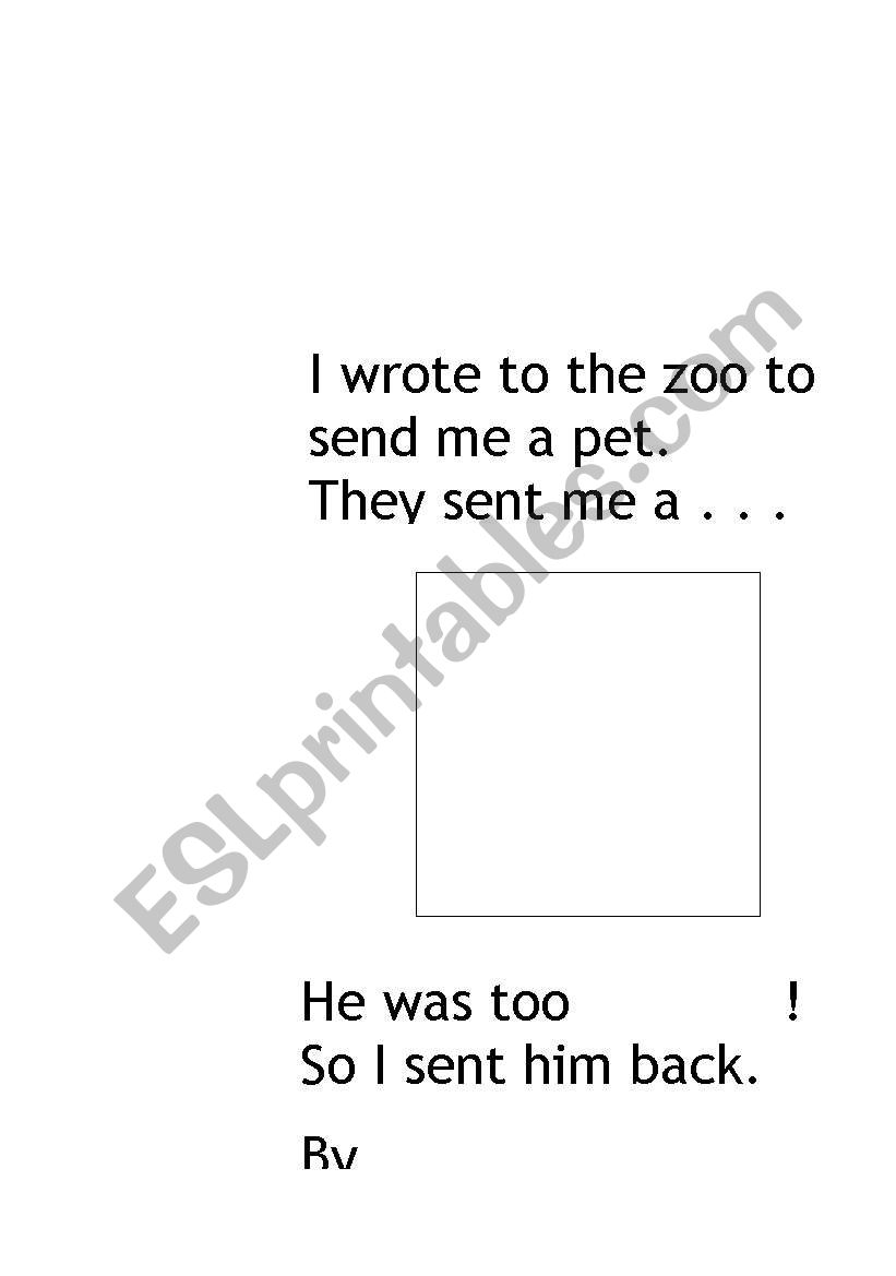 Dear Zoo Text Innovation worksheet