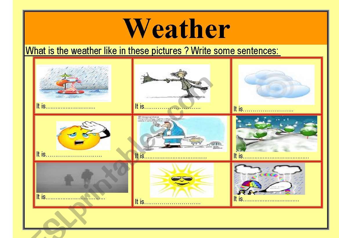 weather conditions worksheet
