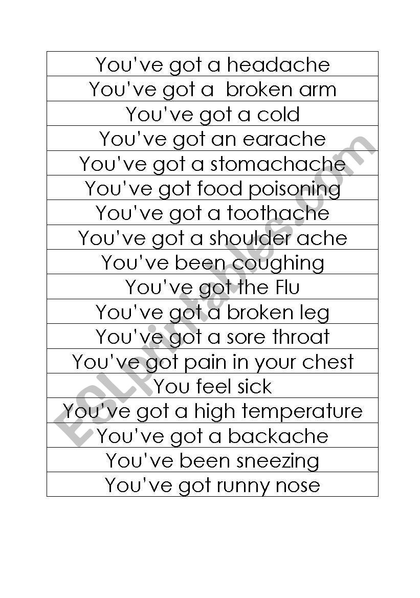 Guess my illness worksheet