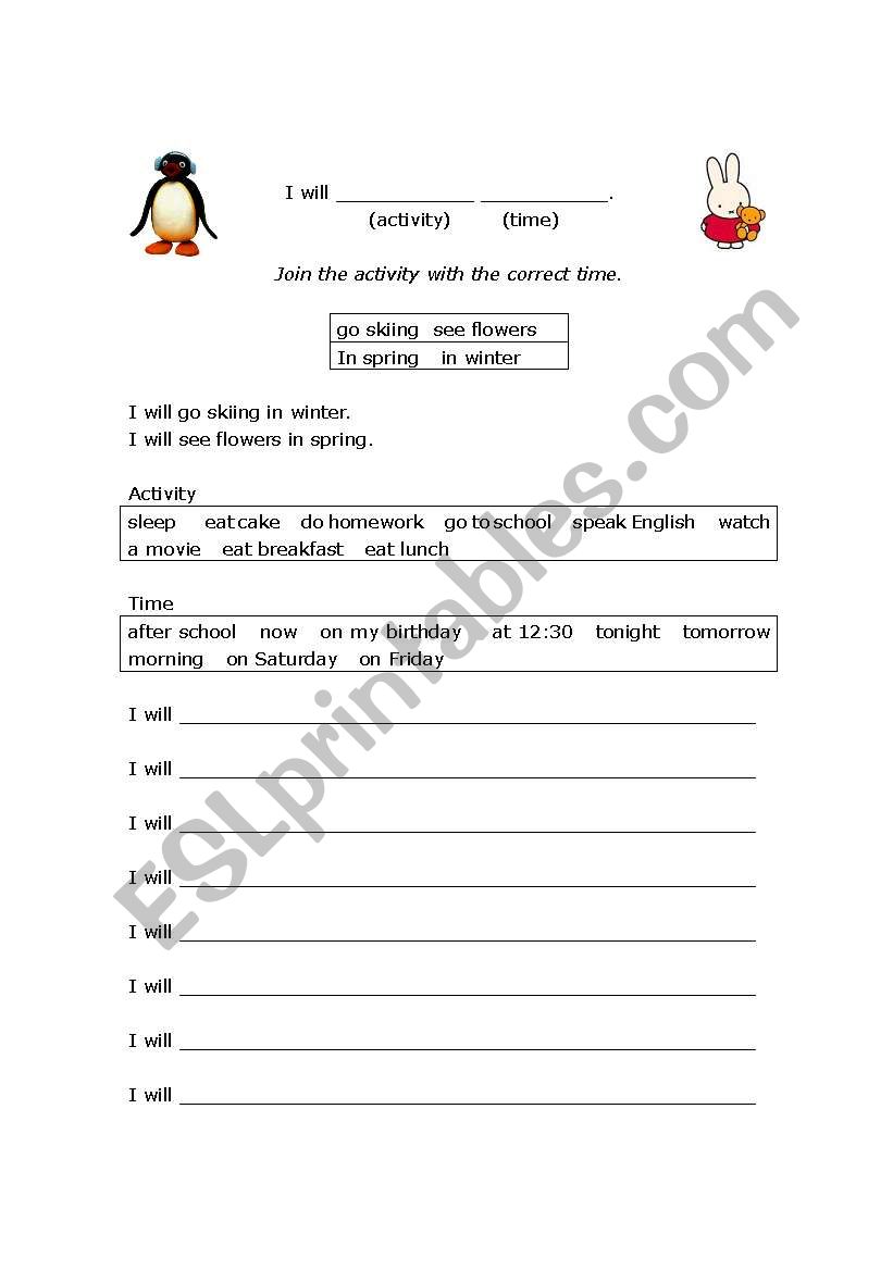I will worksheet