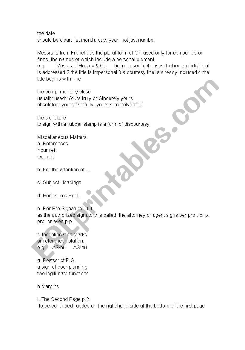 few points in how to write a business letter