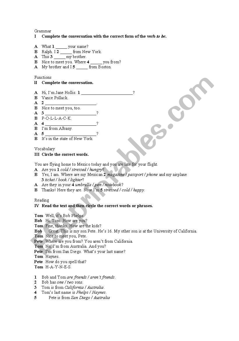 Simple Present worksheet