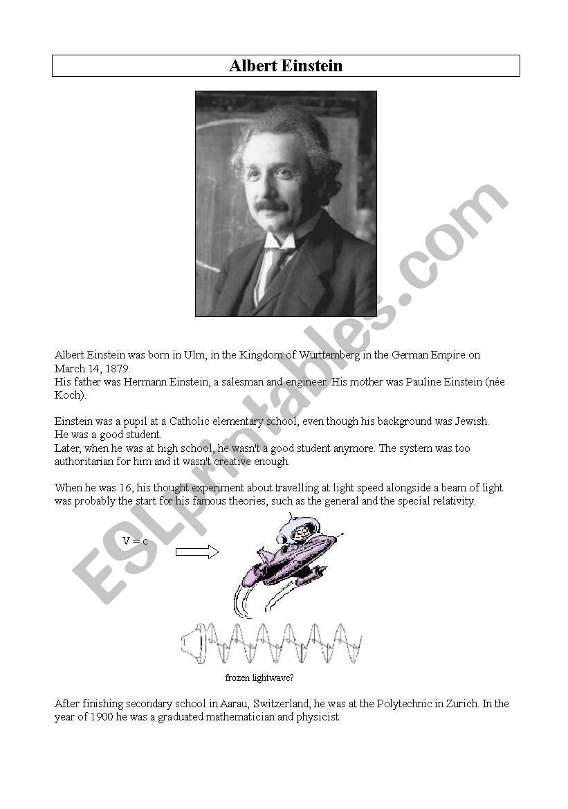 Who was Einstein? worksheet