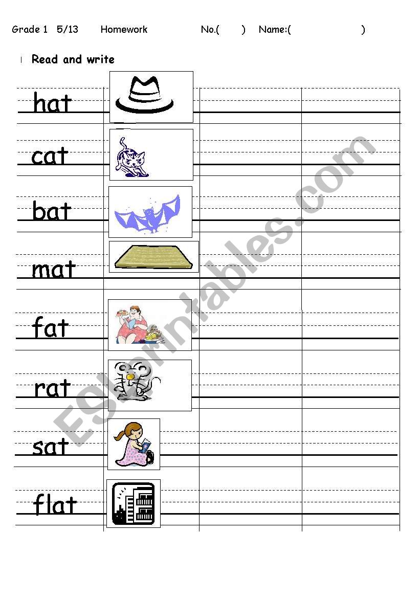 phonics - short a   reading and writing practice