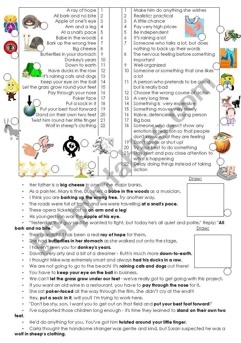 Idioms worksheet