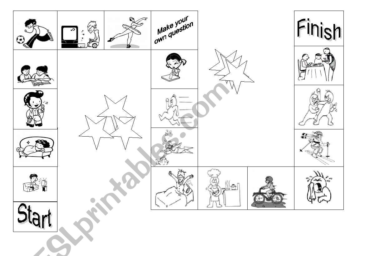 Verb tenses game worksheet