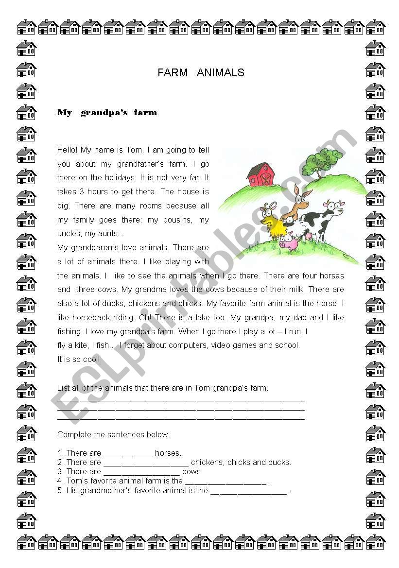 FARM ANIMALS worksheet