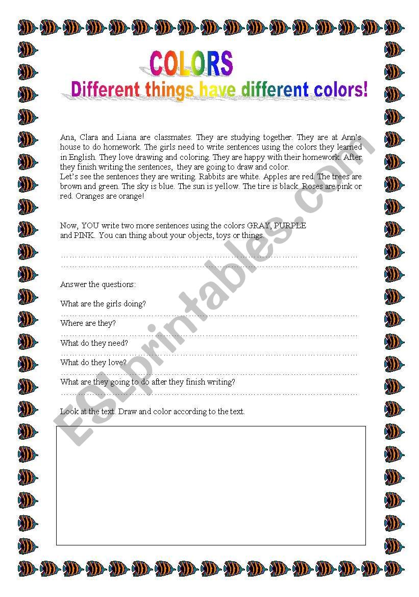 COLORS worksheet