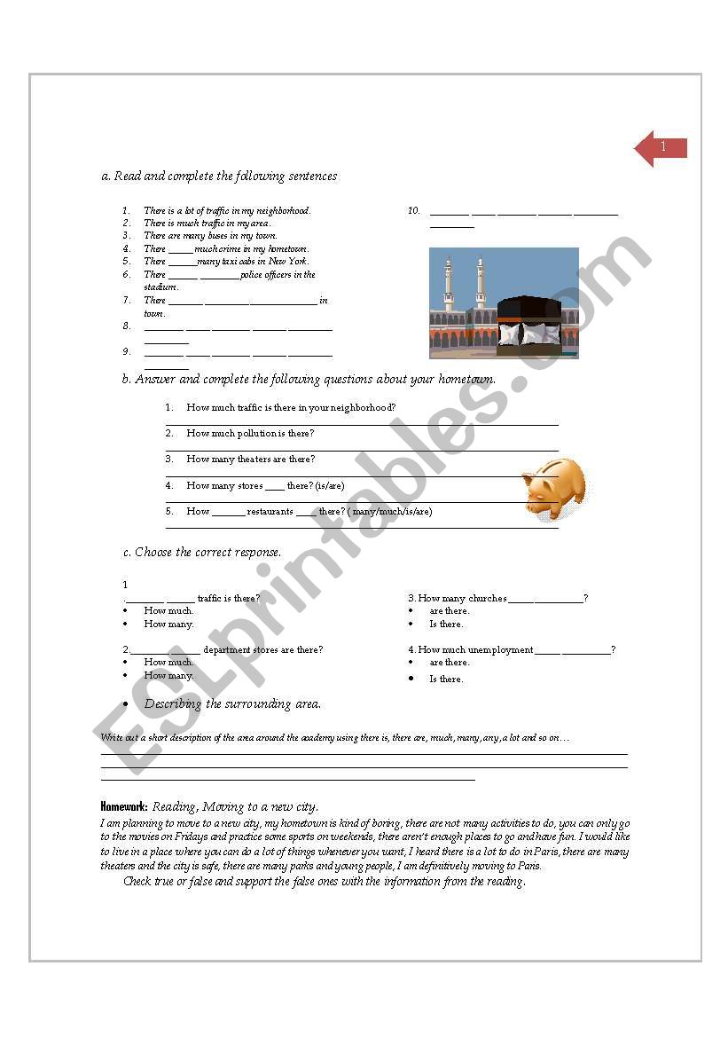 my neighborhood and places worksheet