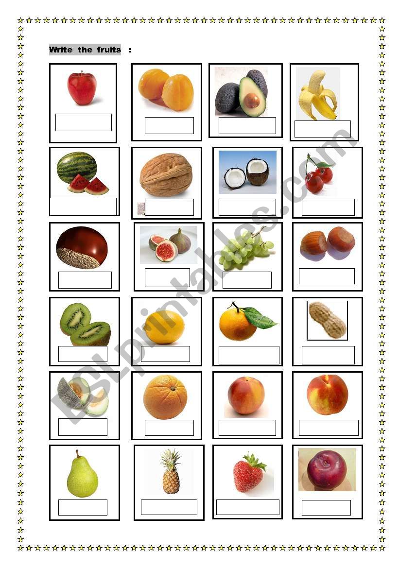 fruit pictionary worksheet