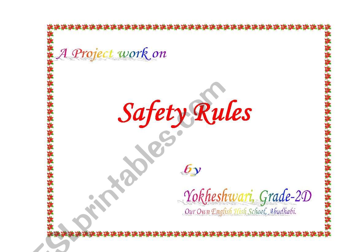 Safety rules at School, Home worksheet