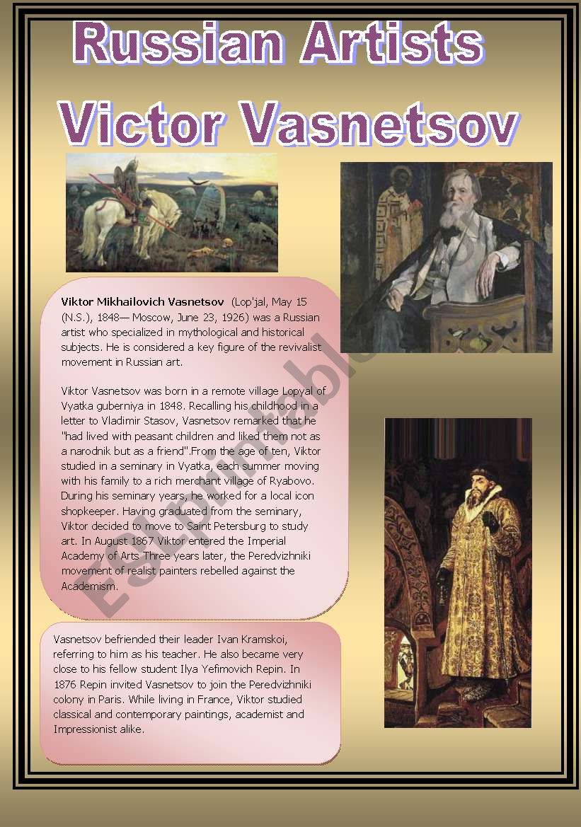 Russian Artists - Victor Vasnetsov