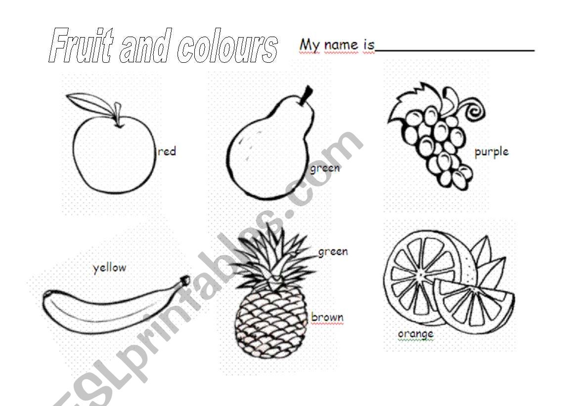 Fruit and colours worksheet