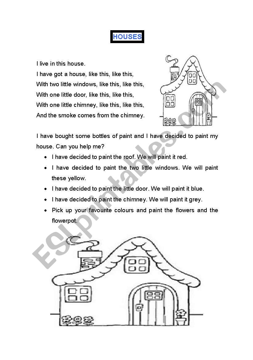 HOUSES AND MATERIALS worksheet