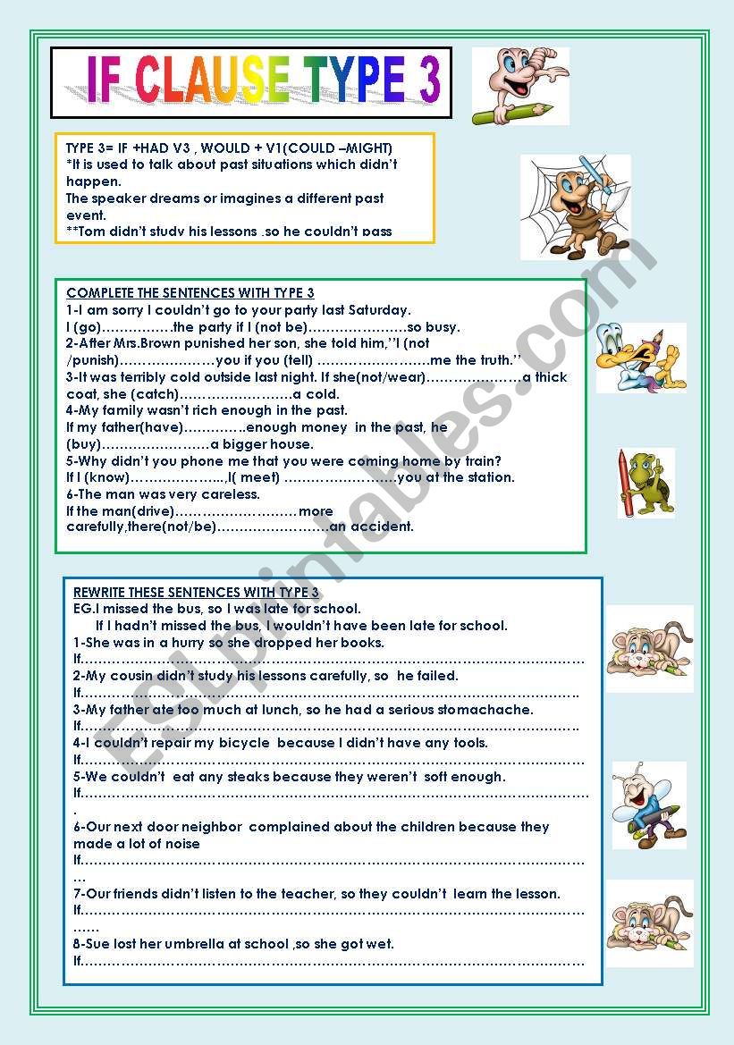 CONDITIONAL TYPE 3 worksheet