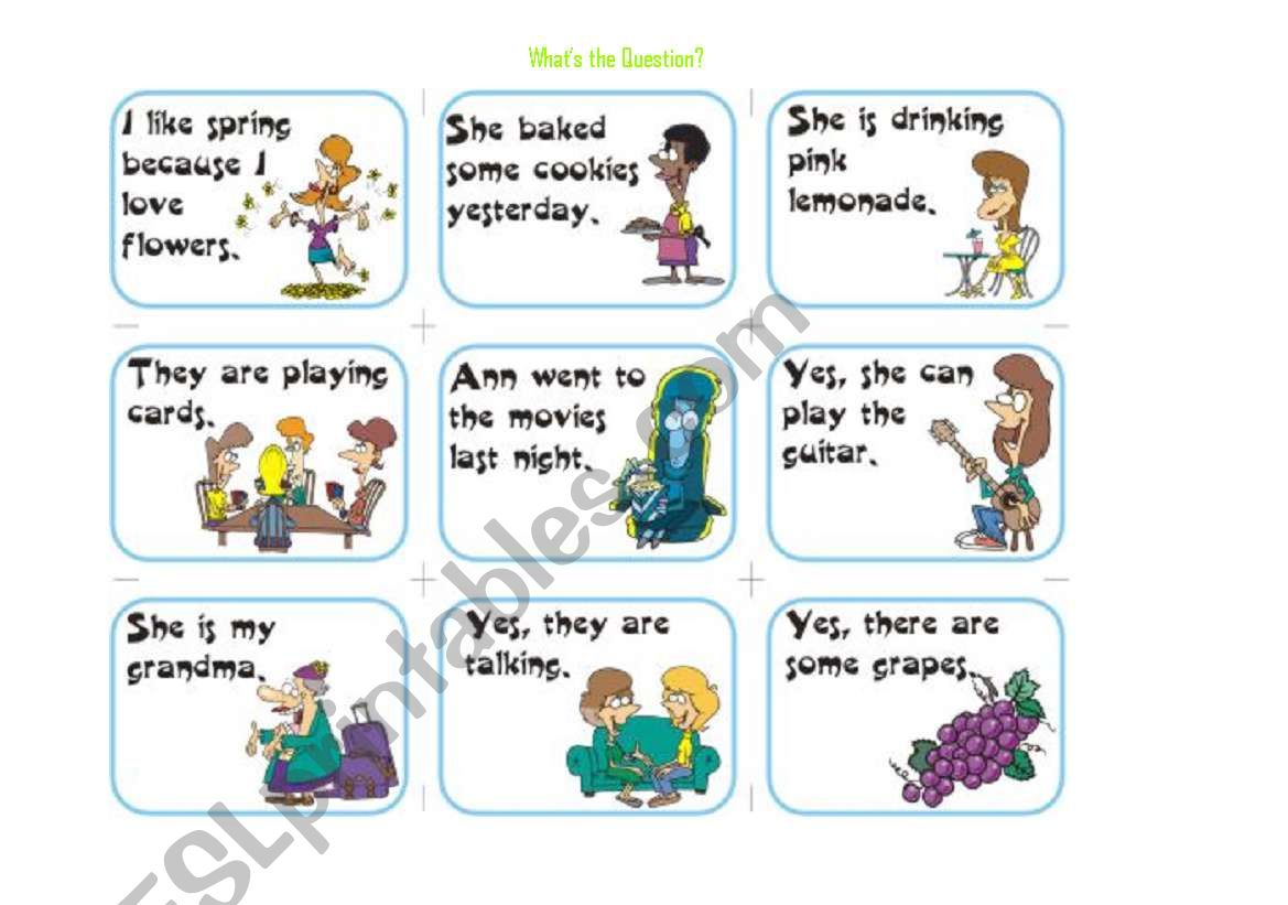What´s the Question? part 2 worksheet What´s the Question? part 2 worksheet