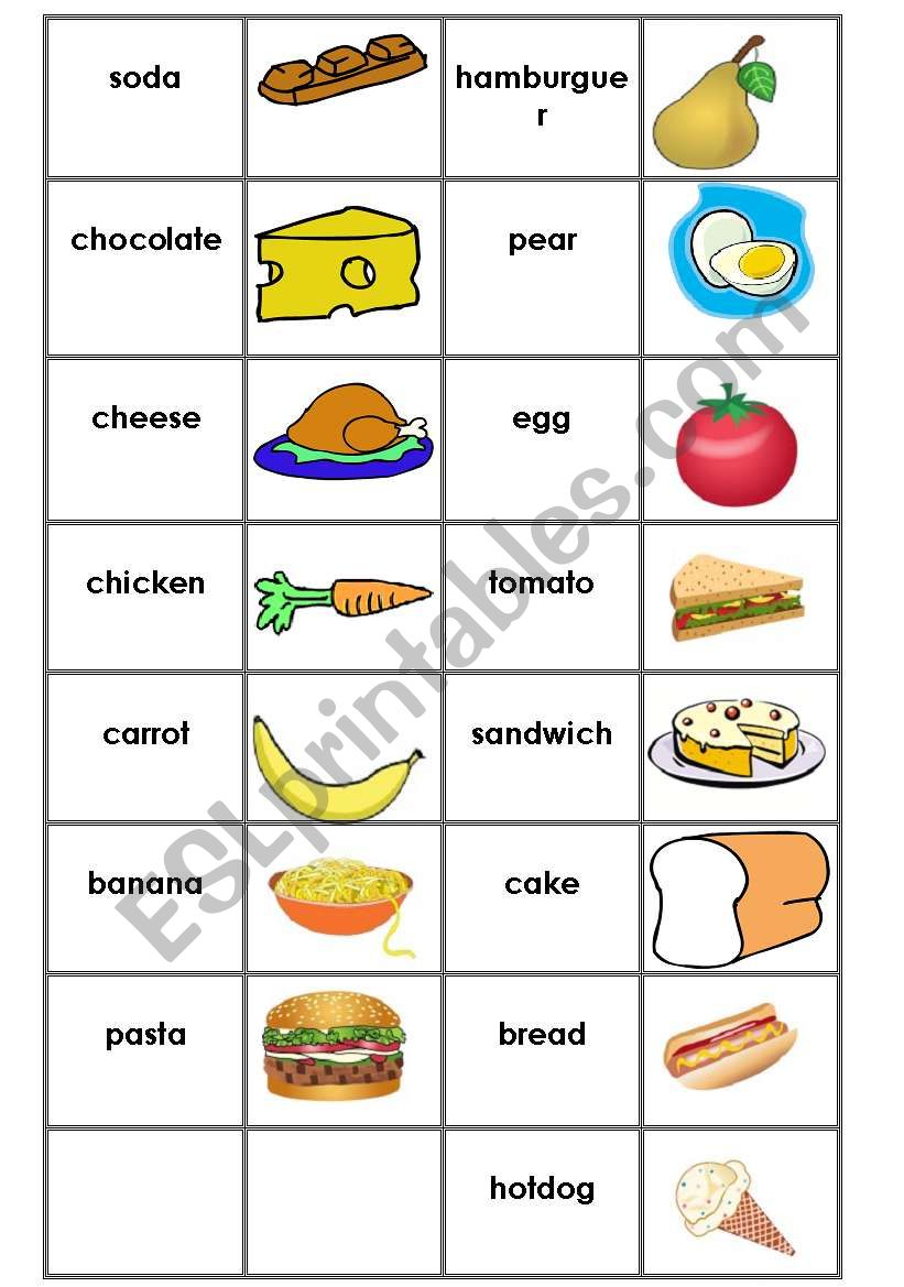 food domino 2 worksheet