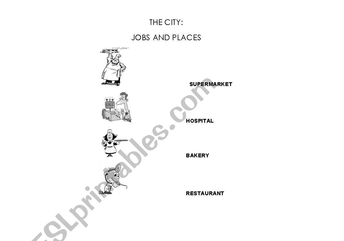 JOBS AND PLACES worksheet