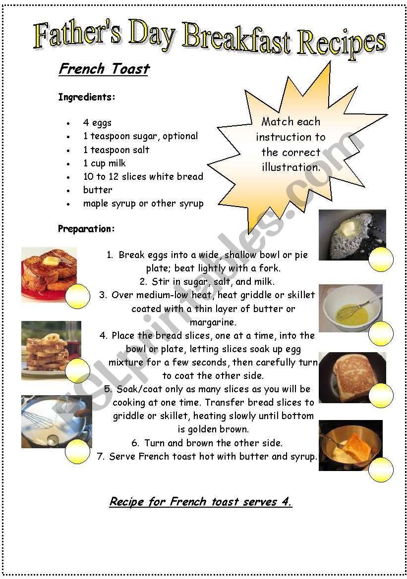 Fathers Day Breakfast Recipes...french toast
