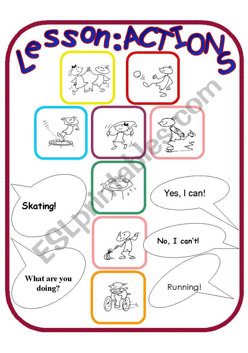 Actions Lesson Plan worksheet
