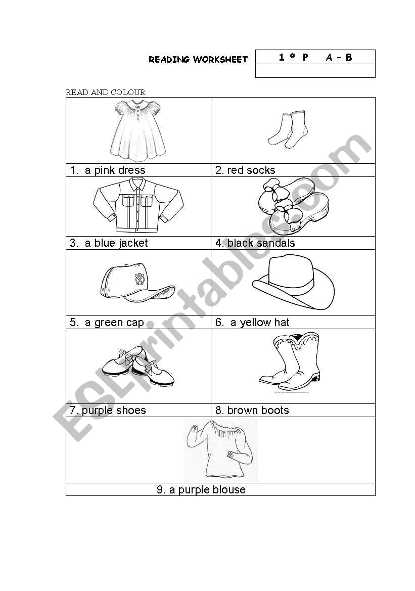 clothes worksheet