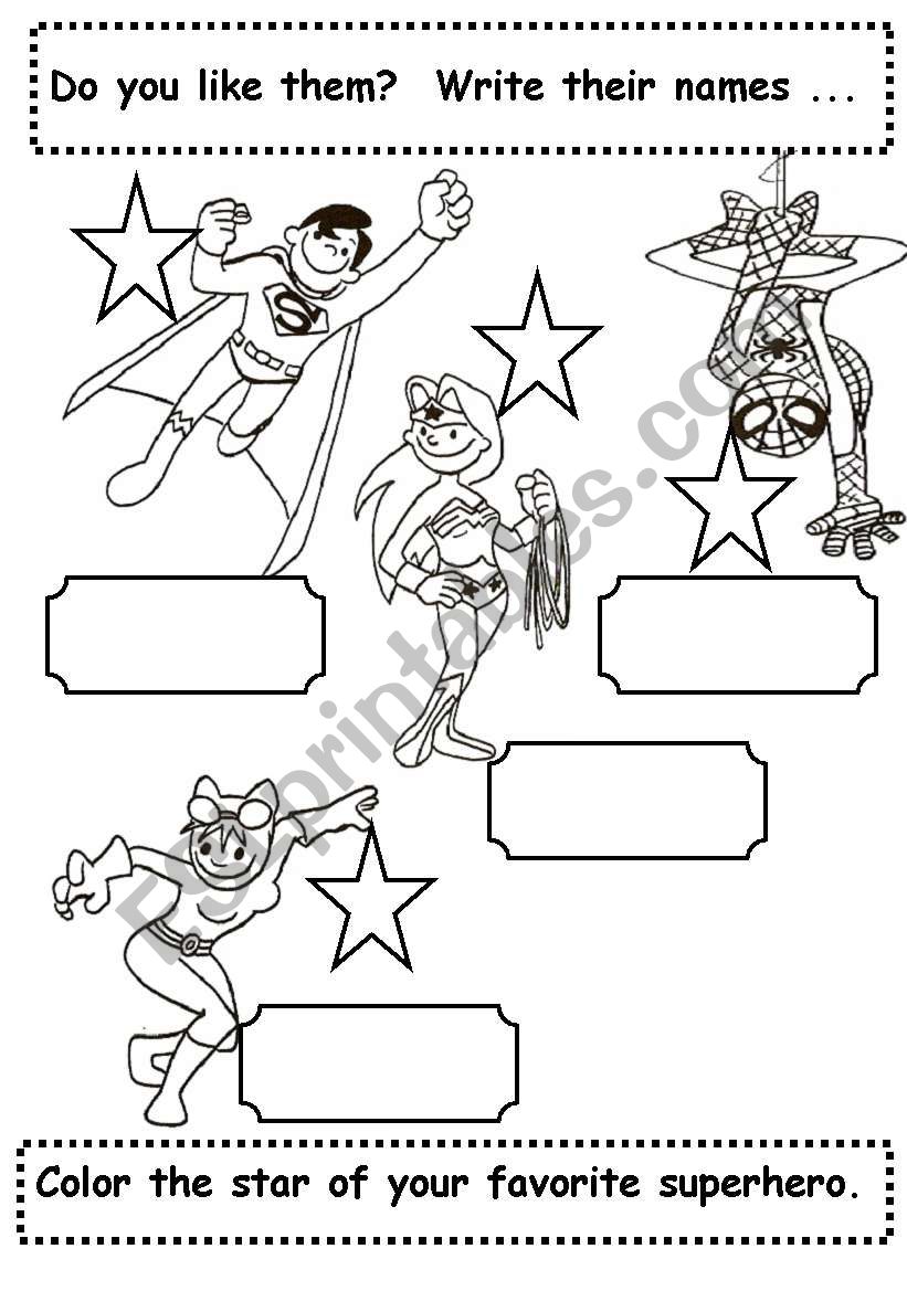 Superhero Vocabulary worksheet