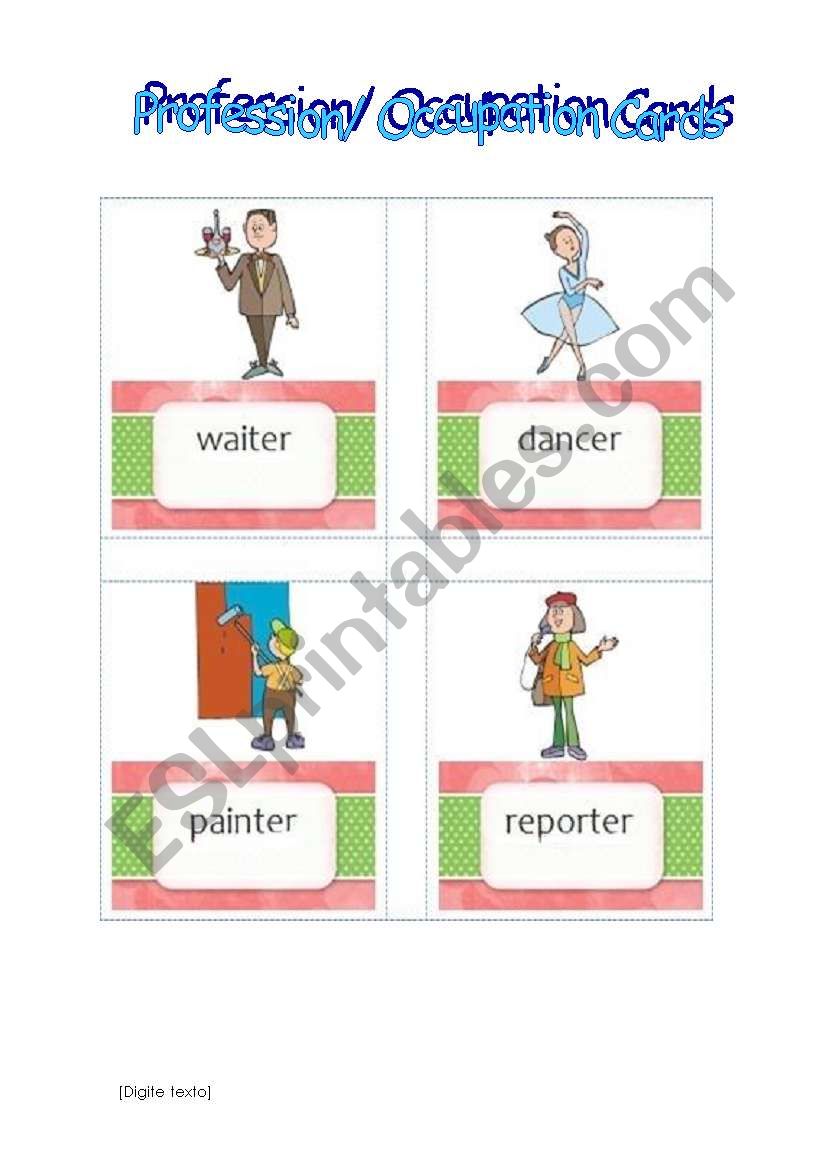 Profession Cards - Set 2 worksheet