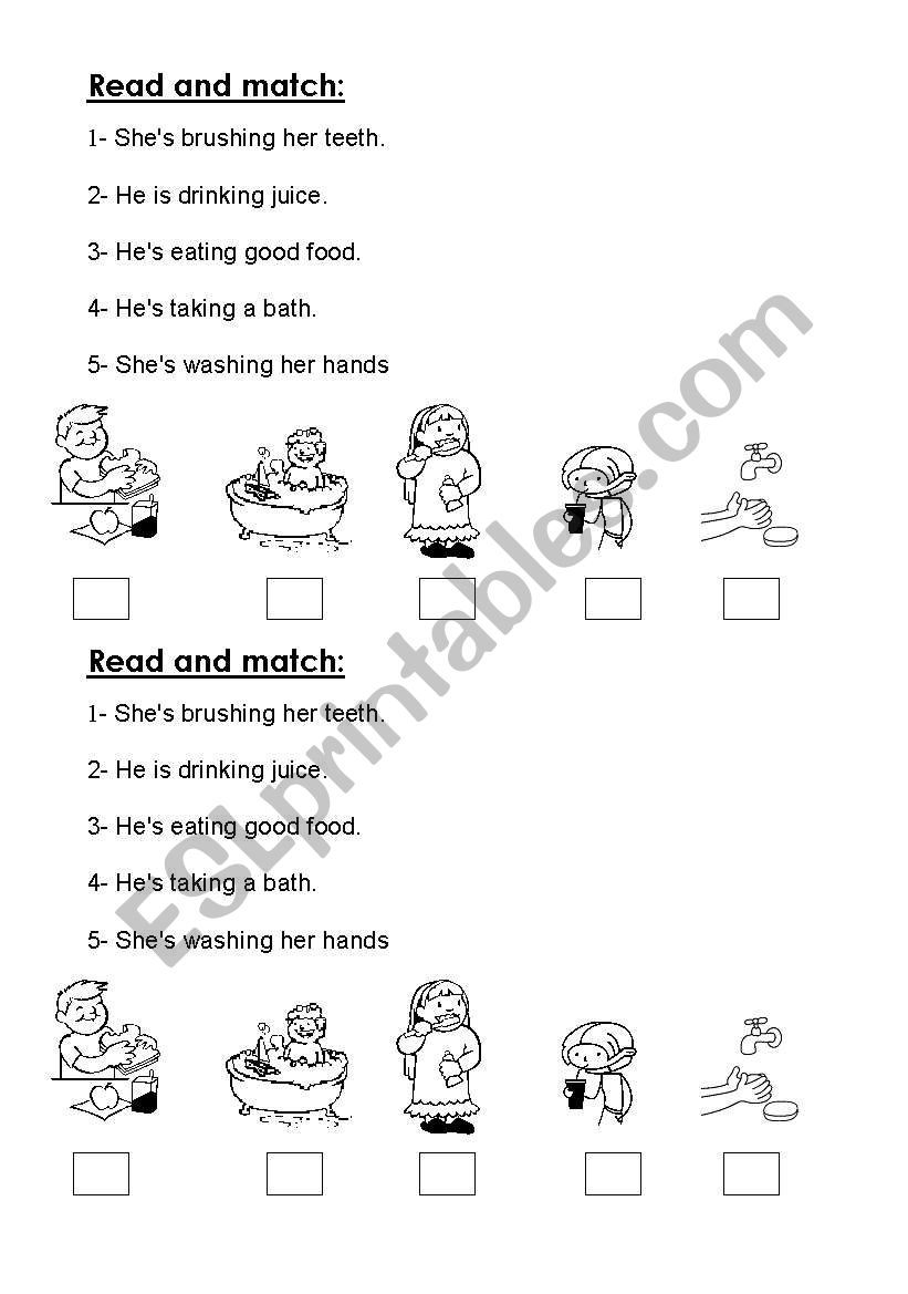 Health Habits worksheet