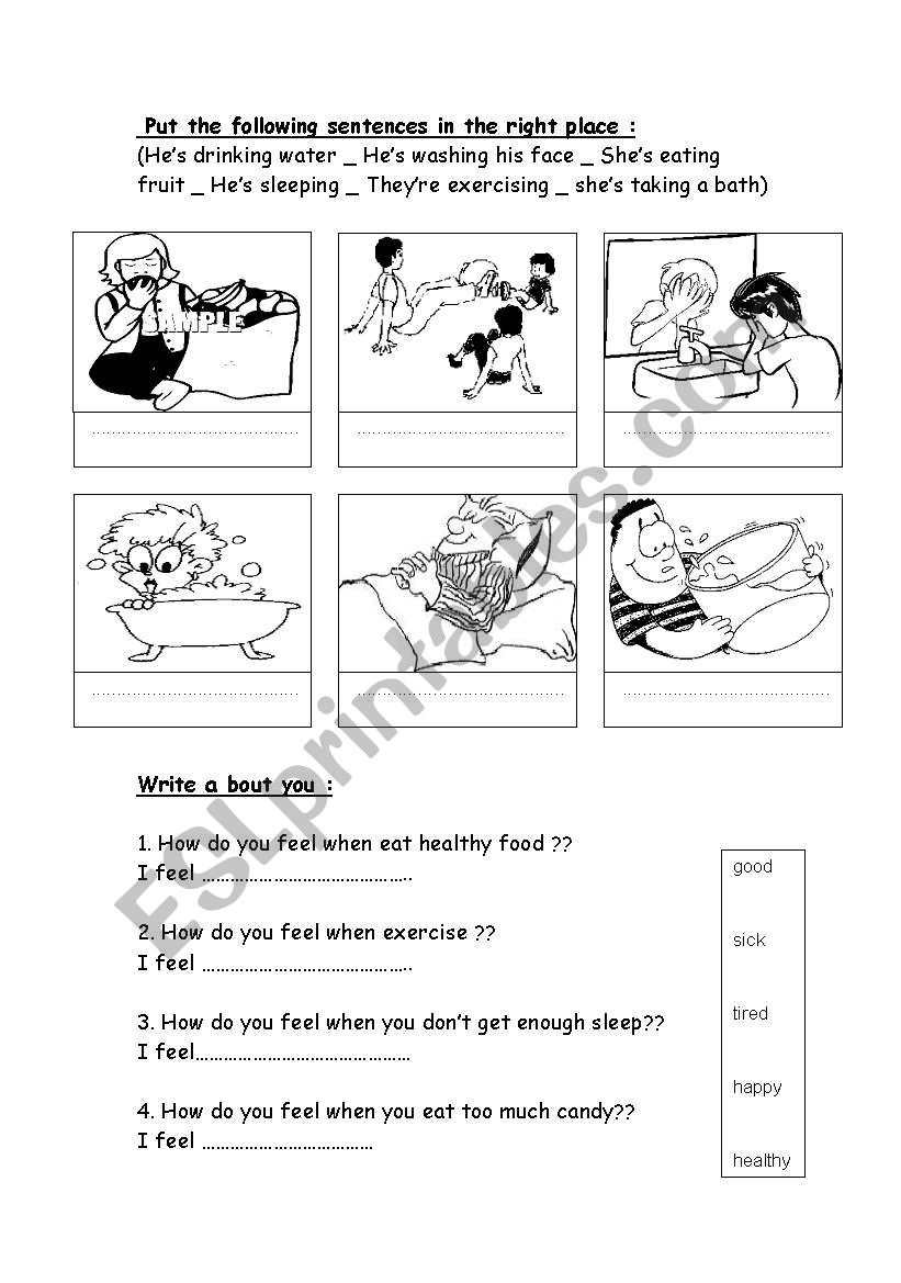 Health Habits worksheet