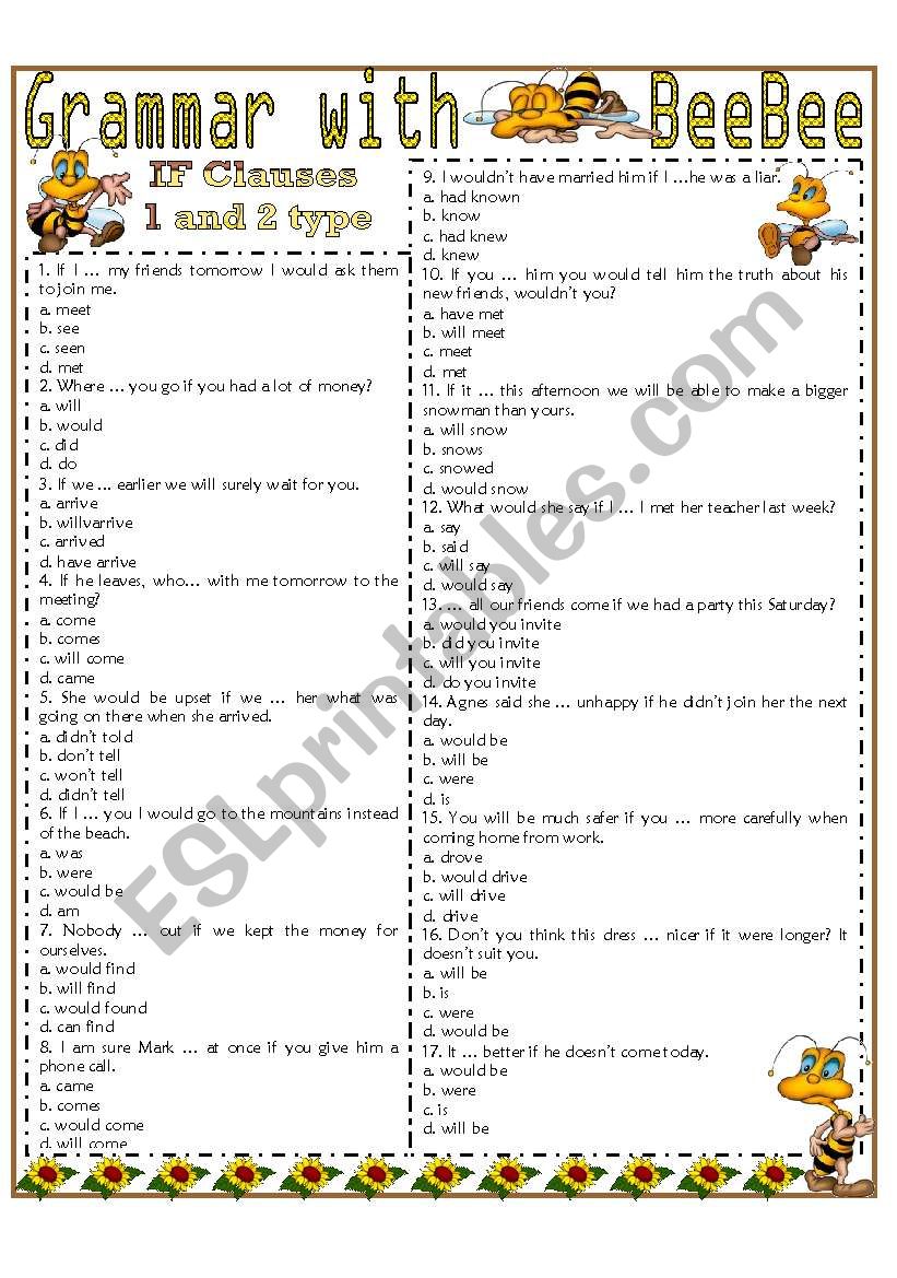 Grammar with BeeBee -- IF CLAUSES 1 and 2