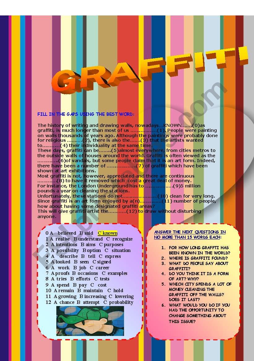GRAFFITI worksheet