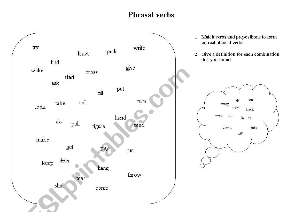 Phrasal Verbs worksheet