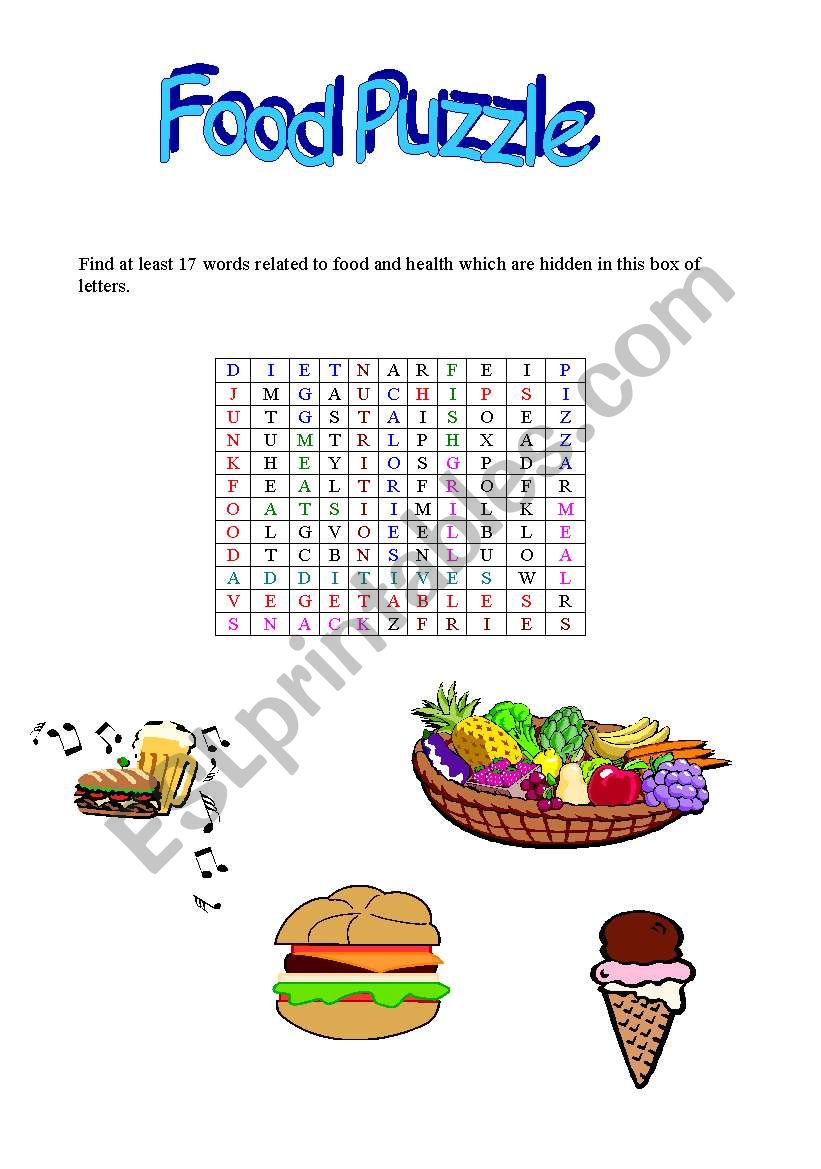 FOOD Puzzle worksheet