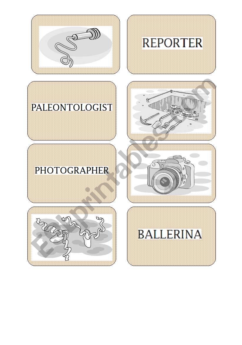 Occupation Memory Game or flashcards