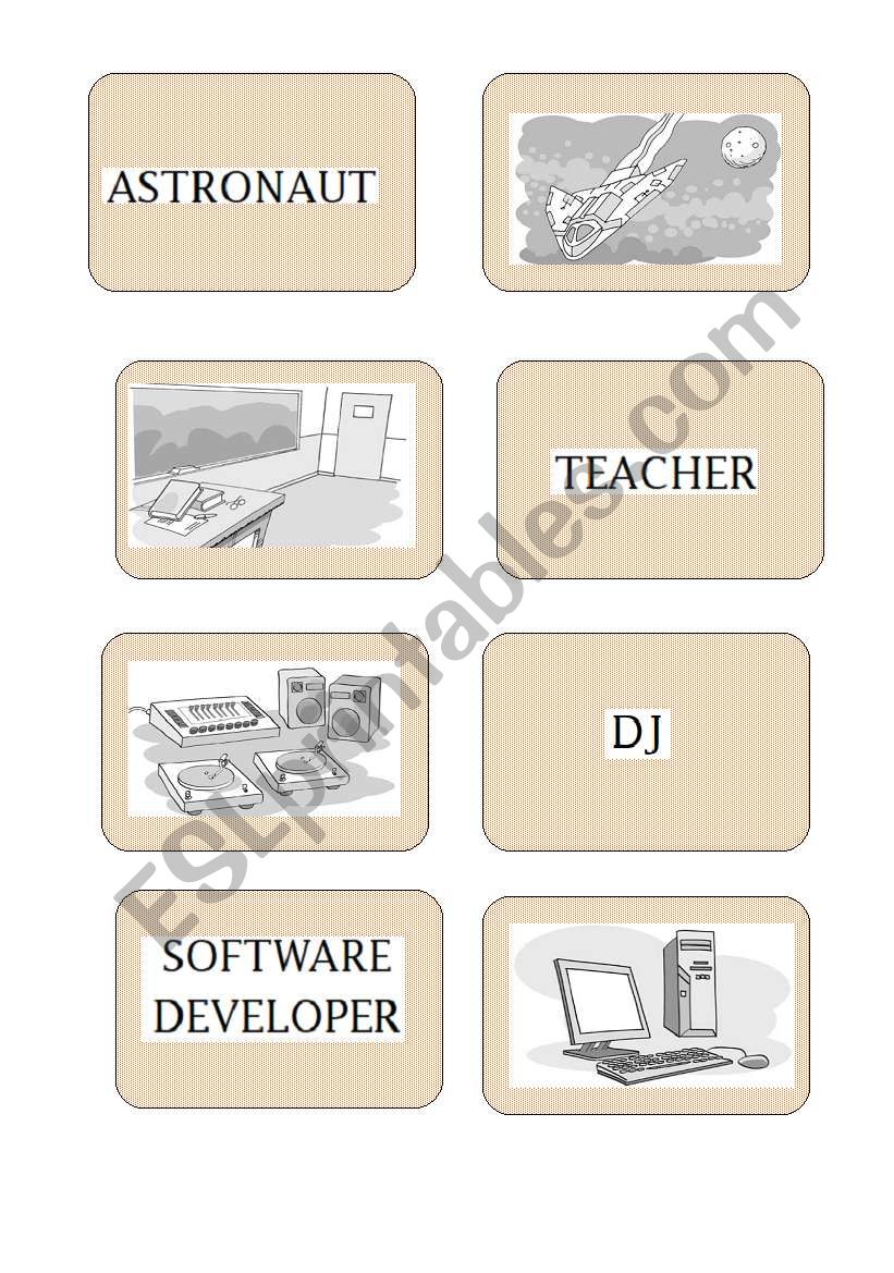Occupation Memory Game or flashcards part 2