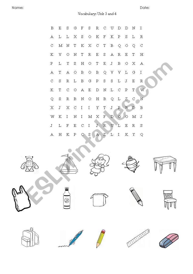 Wordsearch worksheet