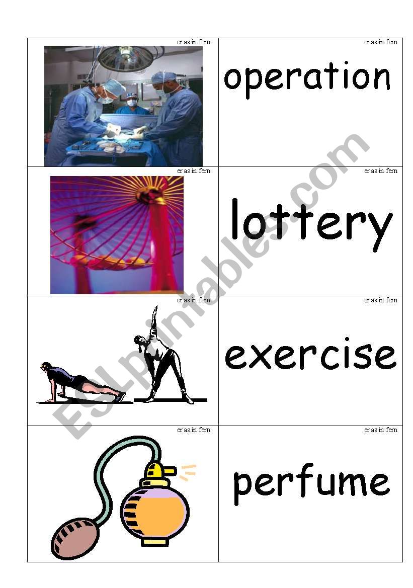 word / picture cards containing words with ŽerŽ  phonics part 1 word / picture cards containing words with ŽerŽ  phonics part 1