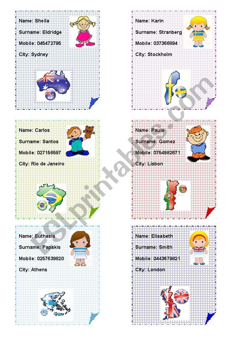 Countries &Nationalities - ID cards and registration cards (1/7)