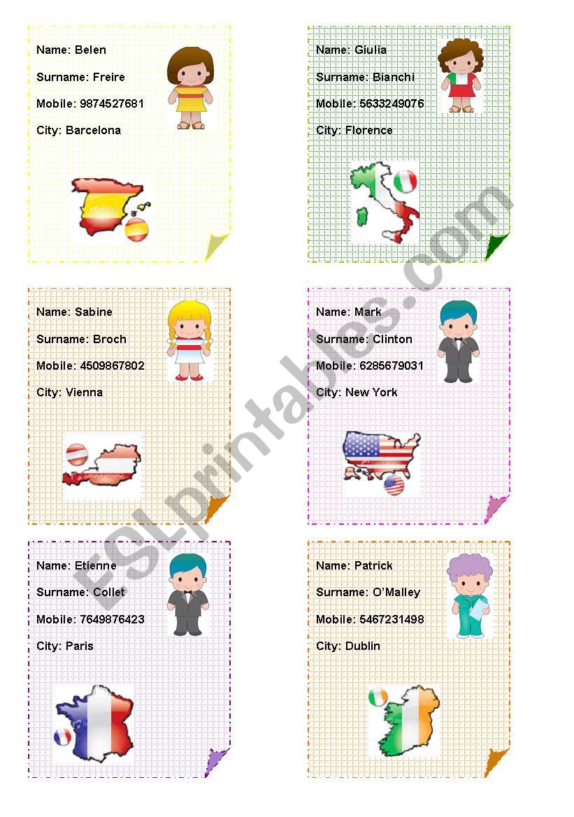 Countries &Nationalities - ID cards and registration cards (2/7)