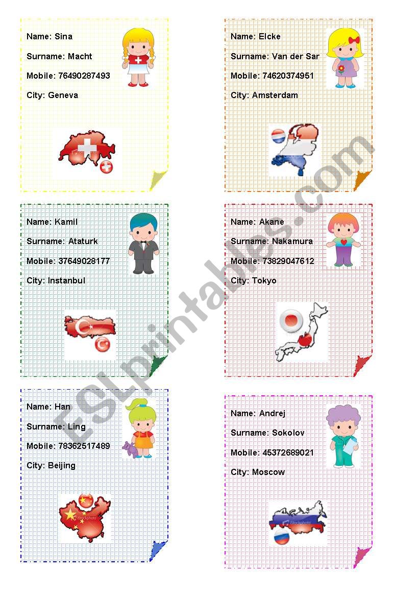 Countries &Nationalities - ID cards and registration cards (3/7)