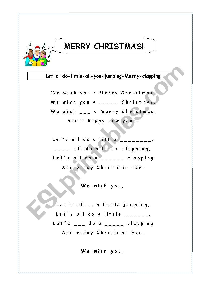 merry Christmas Song worksheet