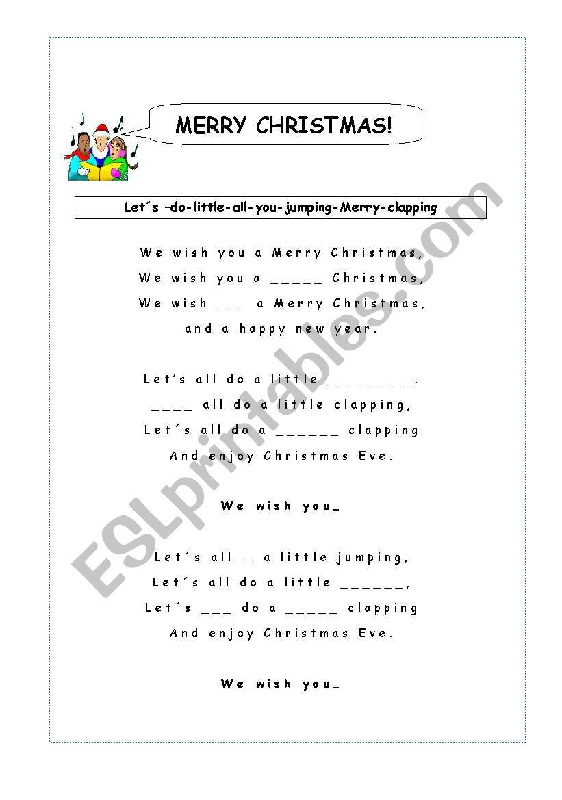 merry Christmas Song worksheet