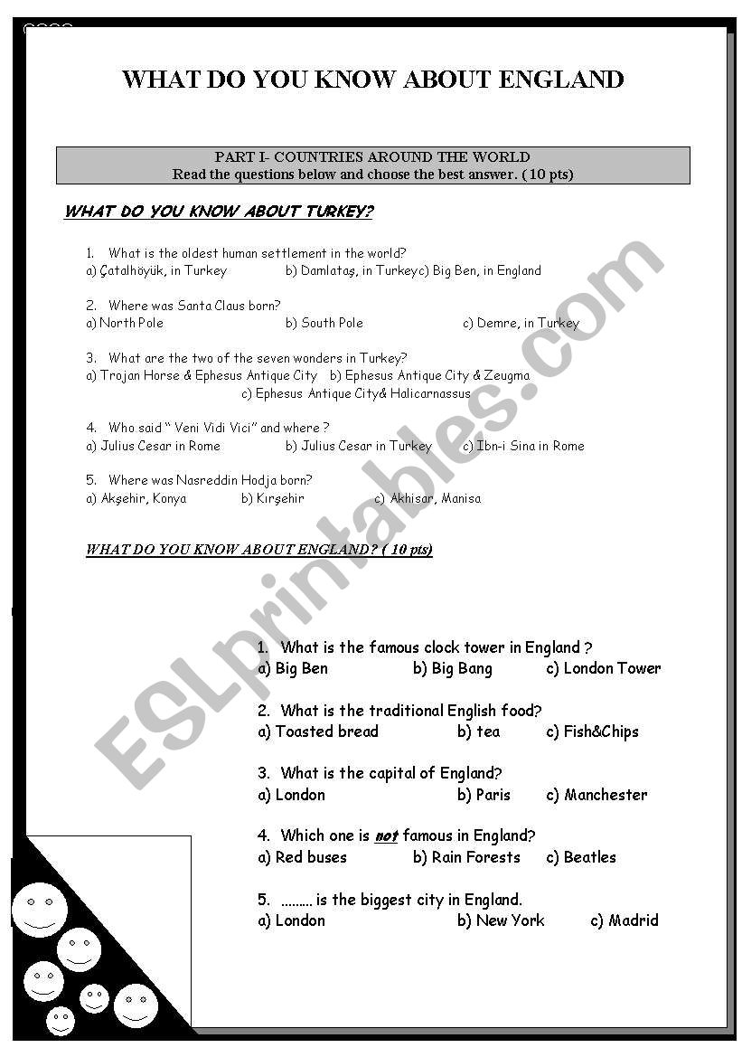 ECOUNTRIES AROUND THE WORLD worksheet