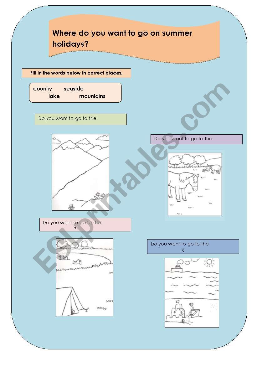 Summer Holidays worksheet