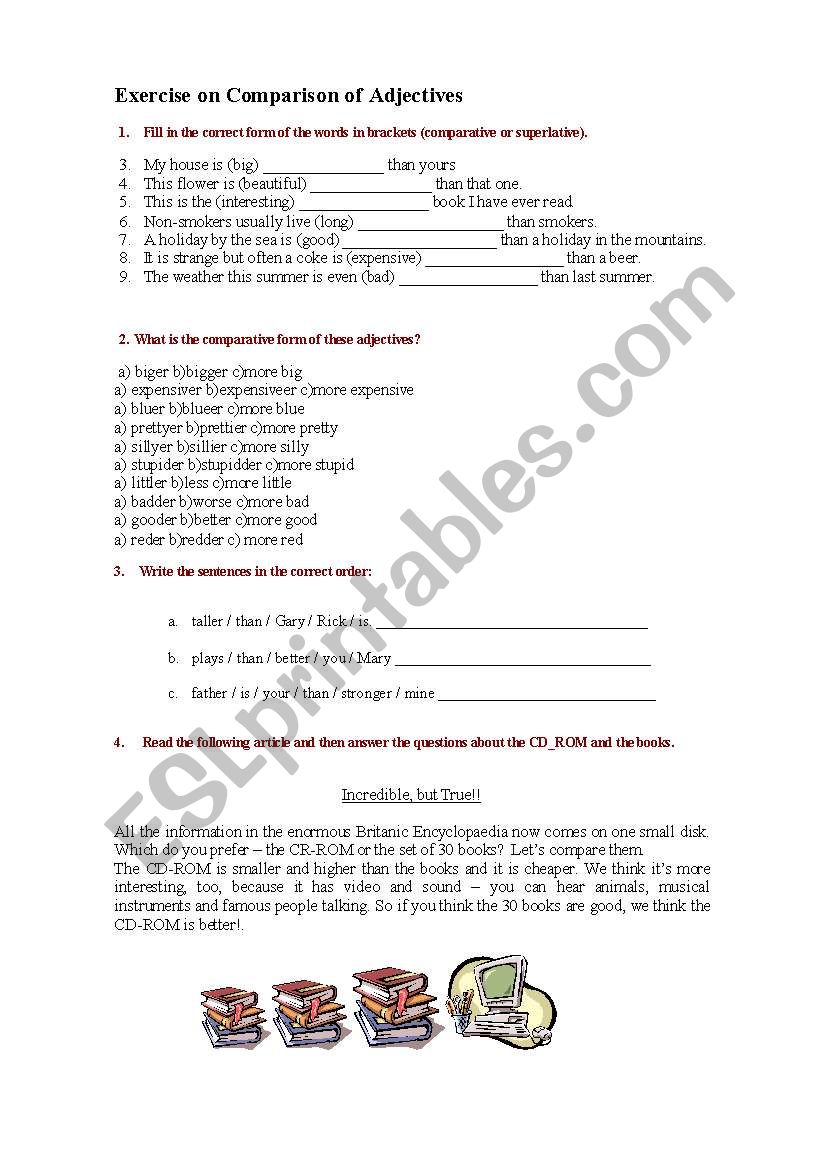 Comparative and superlative exercises