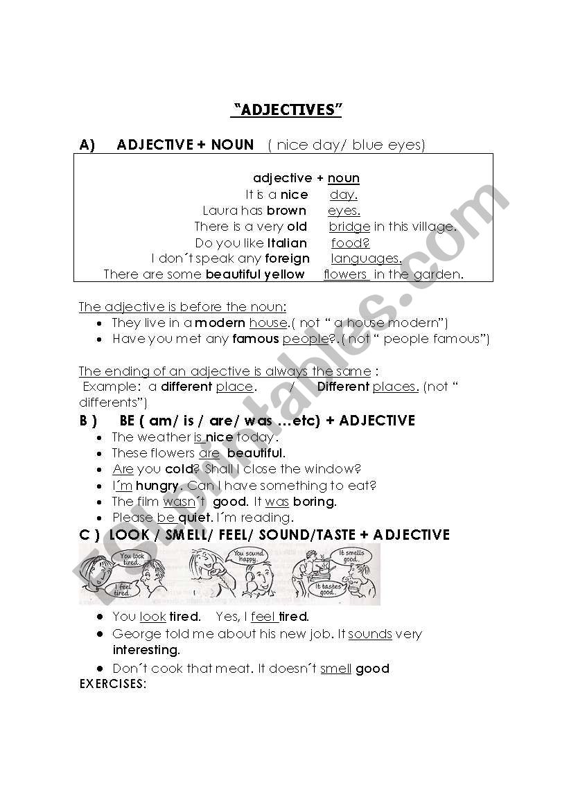 ADJECTIVES worksheet